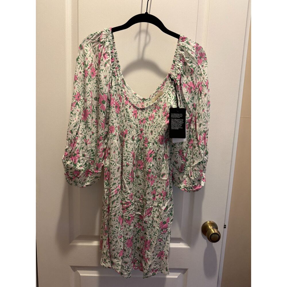 Anthropologie Chaser Smocked Daisy Sweetheart Dress
